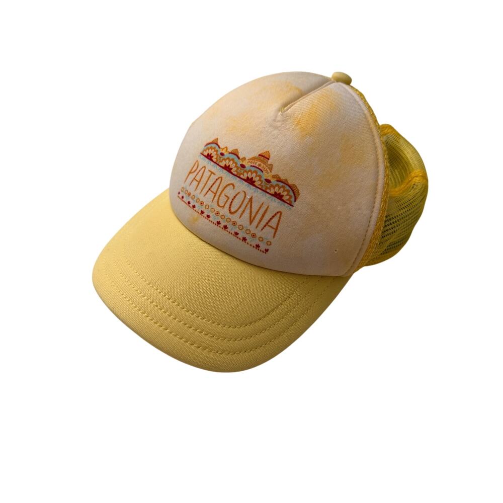 Patagonia Youth Yellow Trucker Snapback Hat Boho Print